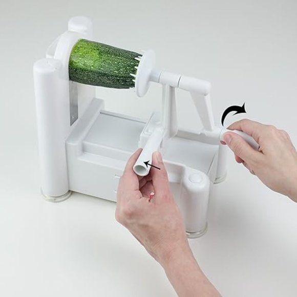 Paderno World Cuisine 3 Steel Blade Vegetable Slicer/Spiralizer, Counter-Mounted - Picture 2 of 13